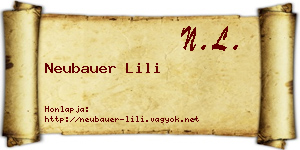 Neubauer Lili névjegykártya